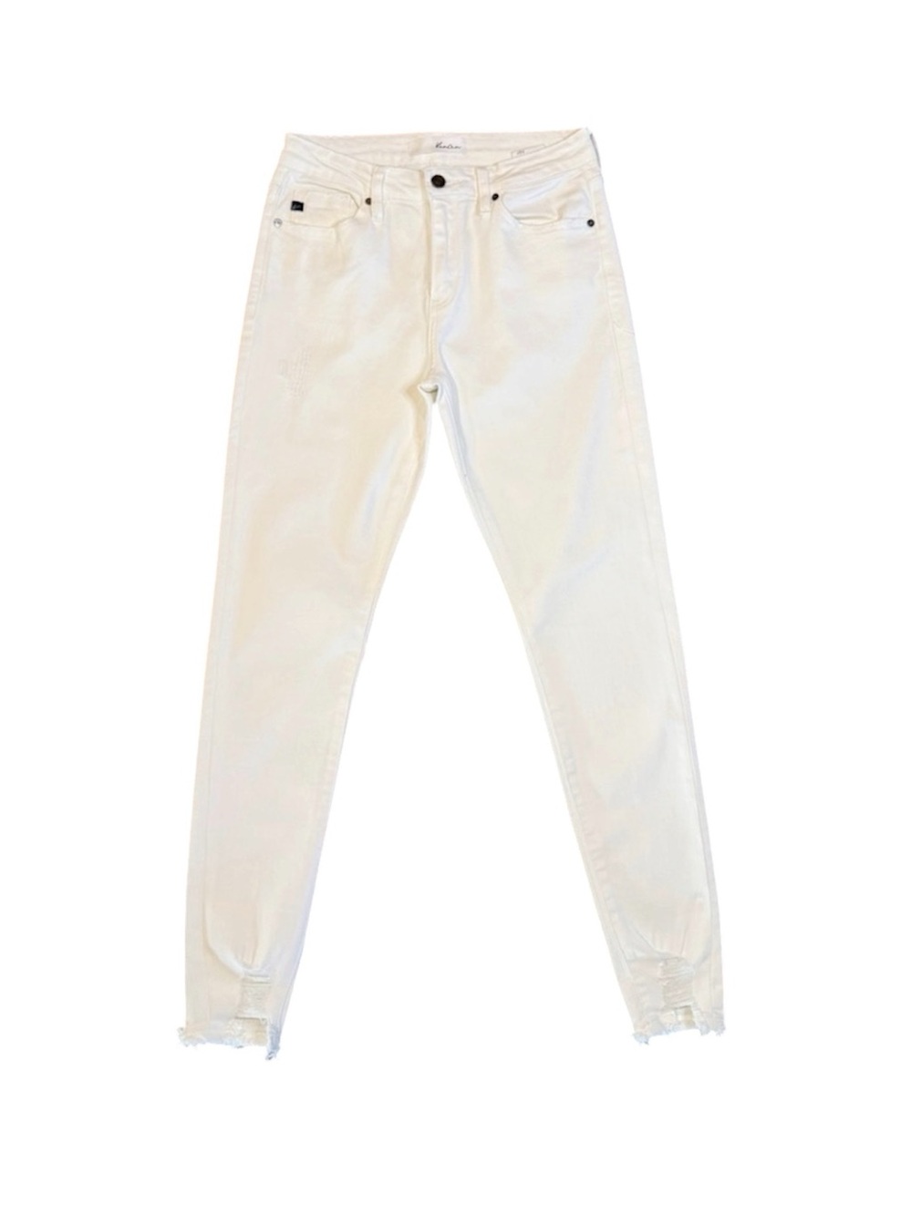 Kancan Skinny Jeans lightly distressed Raw Hem White Size 7/27